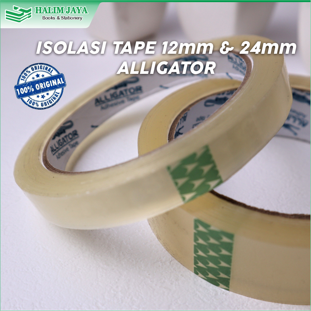 

ALLIGATOR - ISOLASI TAPE BENING 12mm DAN 24 mm - Isolasi - OPP - Lakban Bening