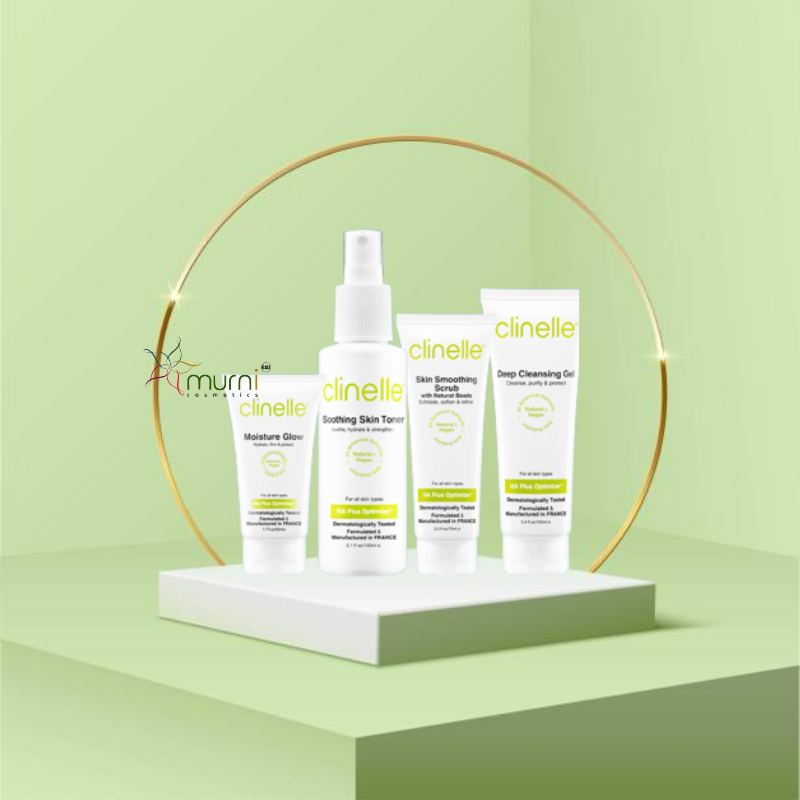 CLINELLE NATURAL SERIES | CLINELLE MOISTURE GLOW 50ML | CLINELLE SKIN SMOOTHING SCRUB 75ML