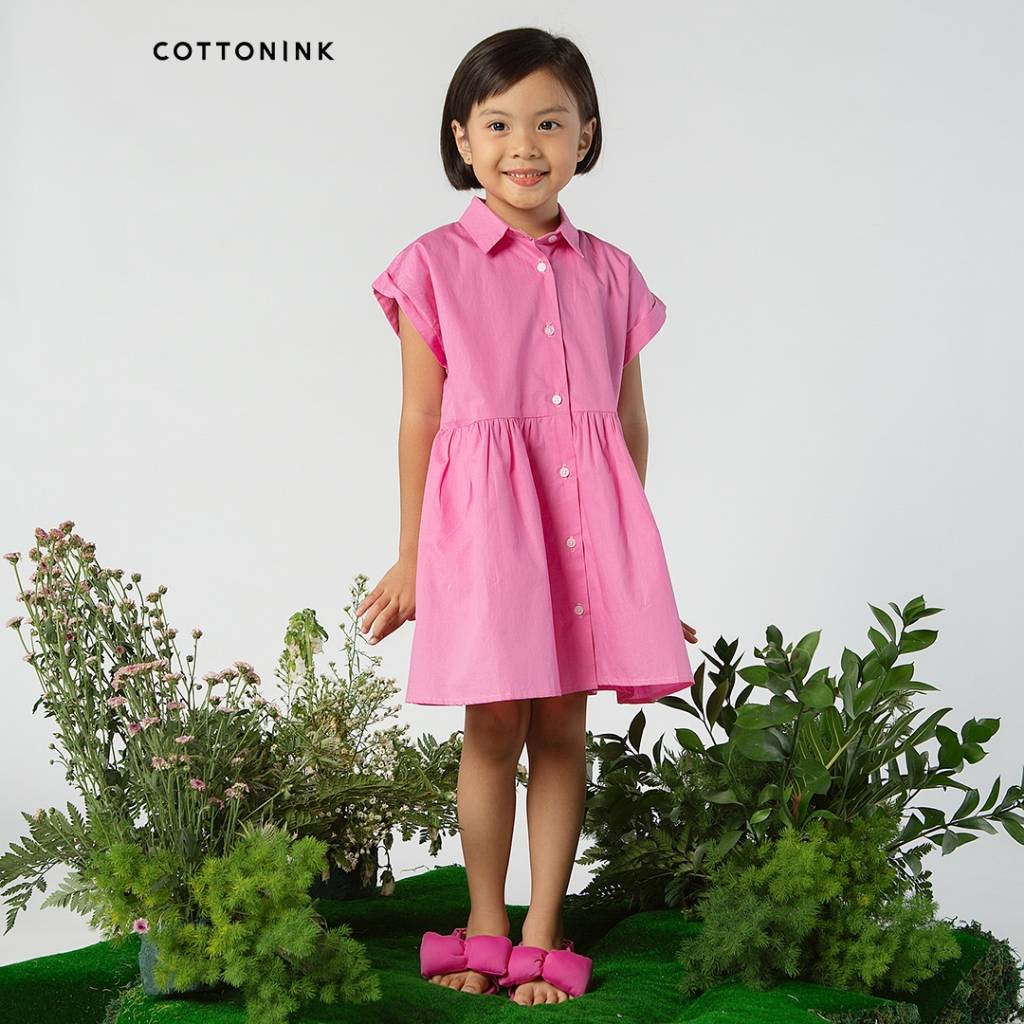 Cottonink Mini - Dress Anak Perempuan Pink Bridgers #CottoninkxNASL