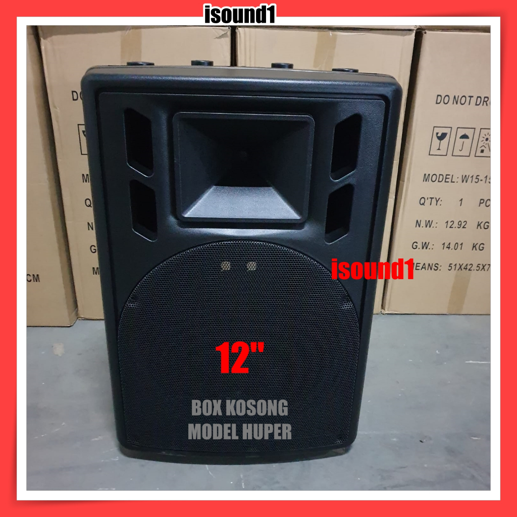 Box speaker fiber plastik 12 inch model HUPER import box kosong
