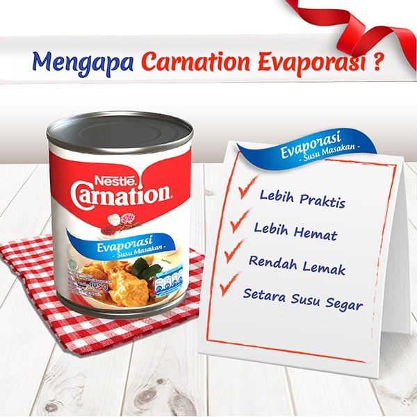 

Susu Evaporasi / Susu Kental Manis Carnation 405gr