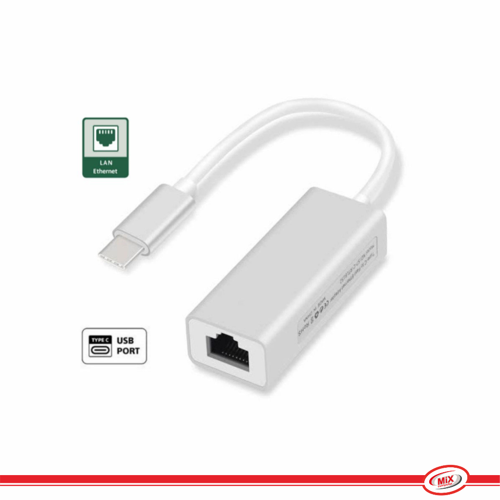 Kabel Konektor USB Type-C to RJ45 Ethernet LAN