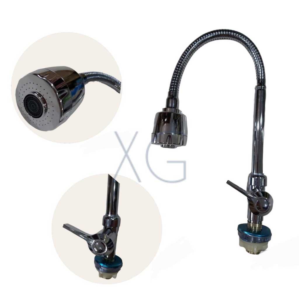 Kran Air Angsa Fleksibel Meja Engkol Saringan Besar / Kran angsa Croem