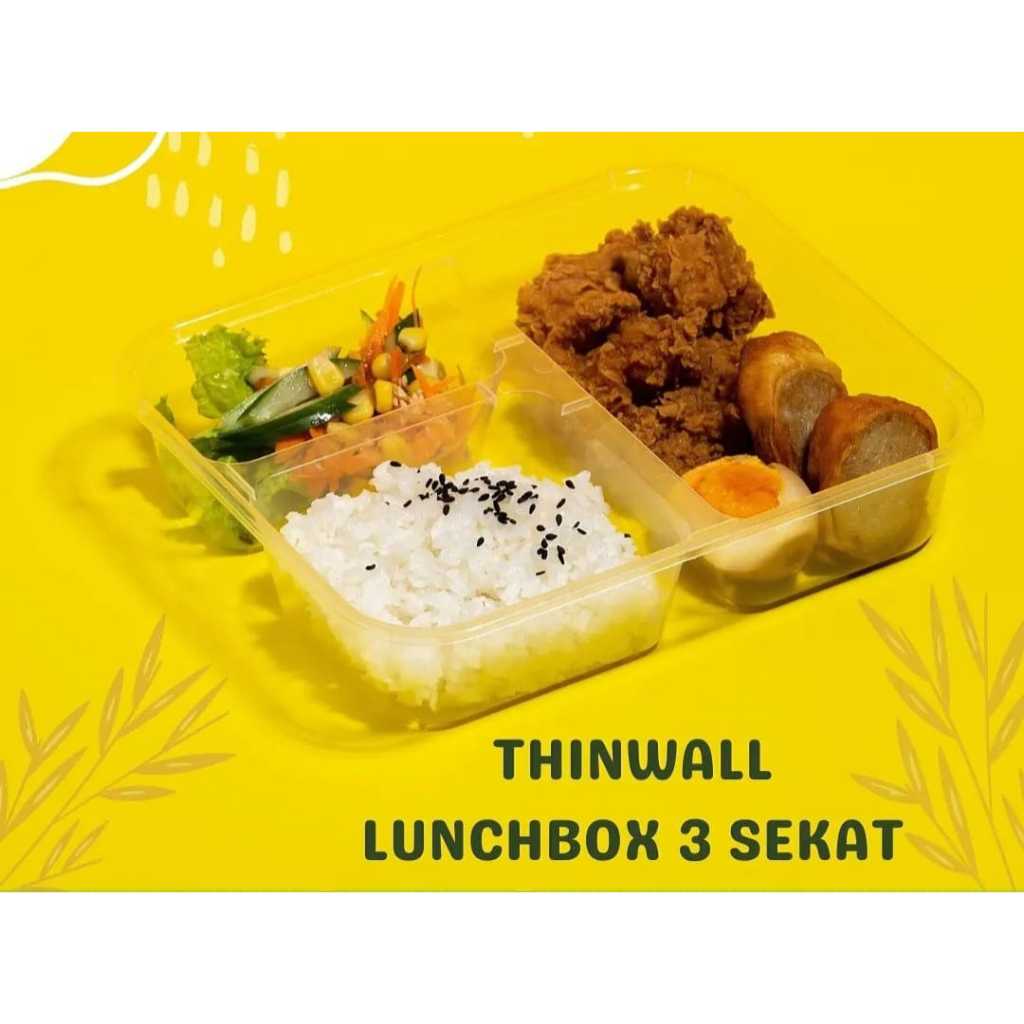 Box Thinwall sekat 3/box makan plastik