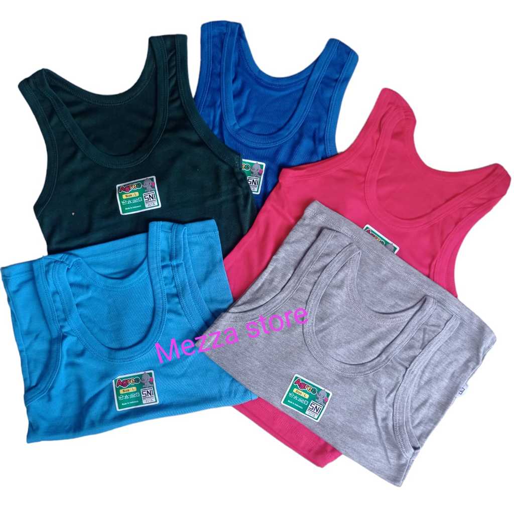 TERBARU  3 PCS & 6 PCS SINGLET ANAK LAKI-LAKI/SINGLET ANAK PEREMPUAN POLOS USIA 1-9 TAHUN (WARNA
