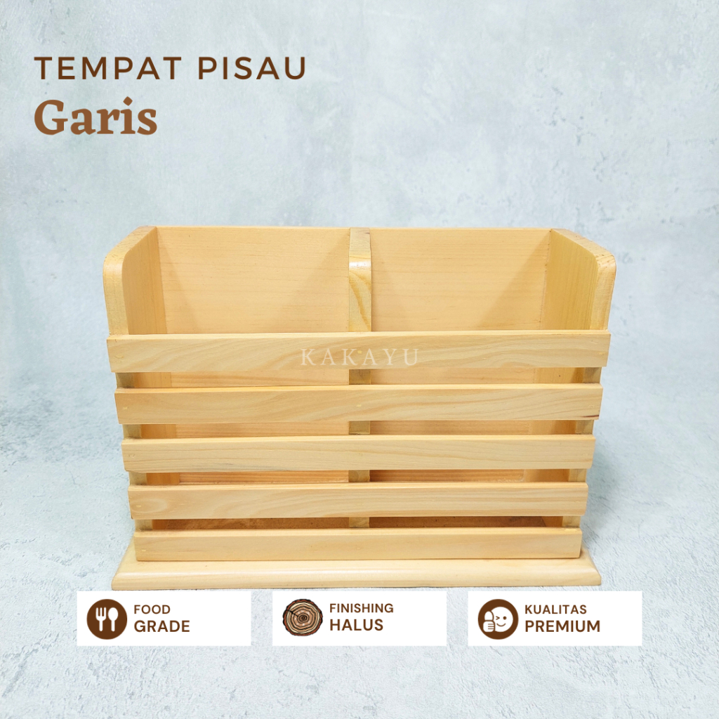 Tempat Pisau Garis / Tempat Pisau Kayu / Tempat Pisau Modern / Tempat Pisau Premium