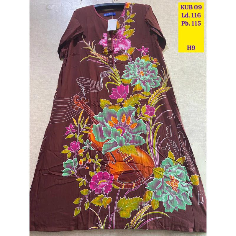 Daster Busui Wanita Panjang Lengan Pendek Kencana Ungu Asli Premium Murah Kekinian Daster Ibu Ibu Mu