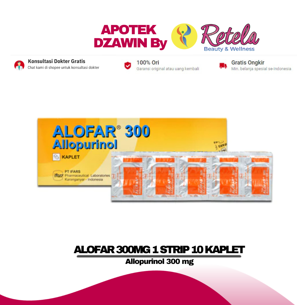 ALOFAR 300MG 1 STRIP 10 KAPLET ( Allopurinol 300 mg )