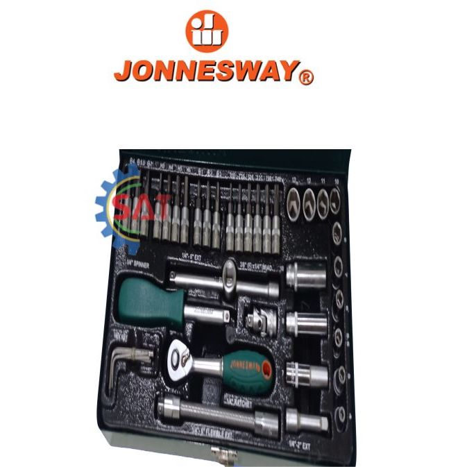 Jonnesway 41Pcs 1/4"DR Socket Wrench Set S04H2141S Kunci Sock Set