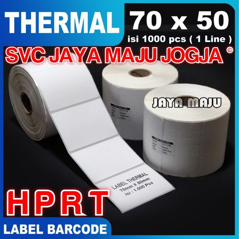 

[ HPRT ] 70 X 50 THERMAL - 1 LINE - FACE OUT - ISI 1.000 PCS || CORE 1" || LABEL BARCODE DIRECT THERMAL - KERTAS STICKER E-TICKET || 70X50 - XT100 XT 100 XT300 XT 300 - ISI 1000 PCS/ROLL - ANTI AIR / ANTI ALKOHOL / ANTI MINYAK OIL