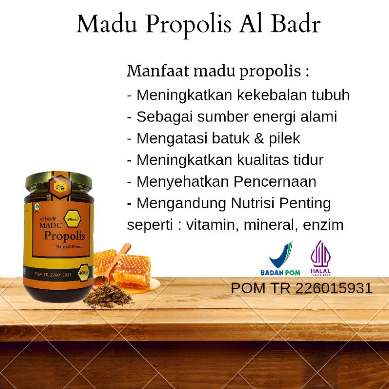 

Madu Propolis Al Badr 400gr Menjaga Kesehatan Secara Optimal