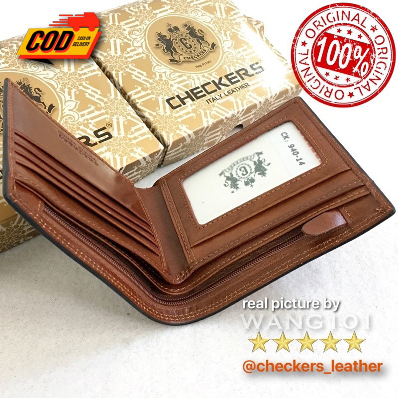 WANG101 -- Dompet Kulit CHECKERS 14N Original - Jaminan ASLI atau uang kembali