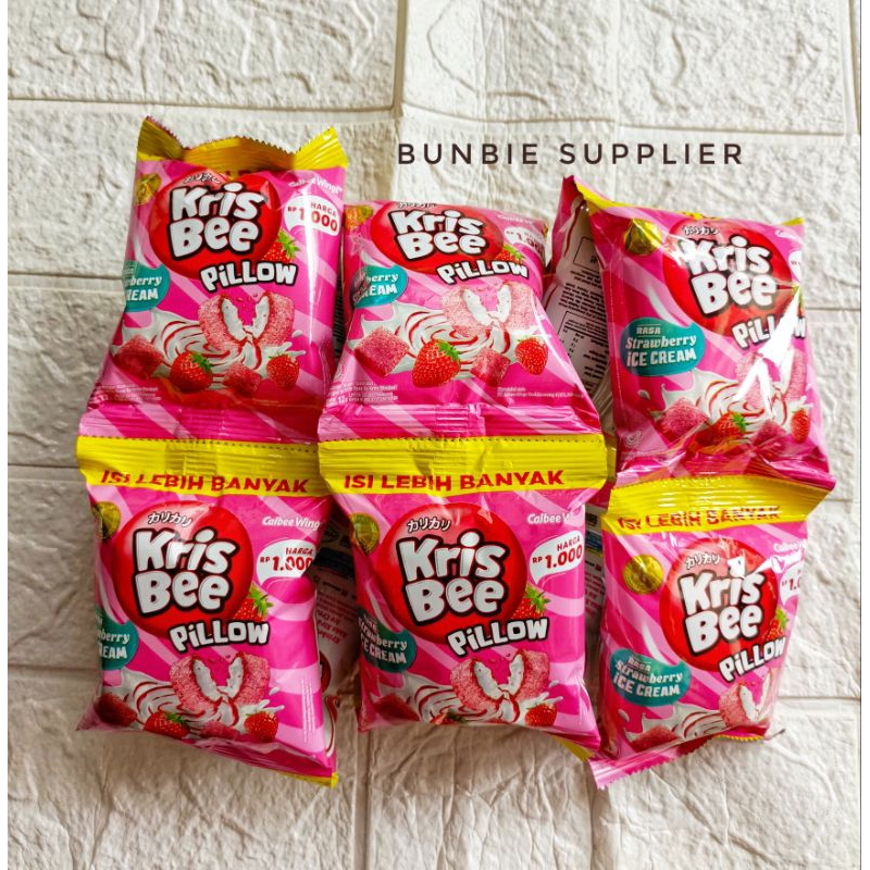 

Kris Bee Pillow Strawberry Ice Cream / Kris Bee Pillow Choco Lava Isi 10pcs x 12gr (RENCENG) / Snack Ultah