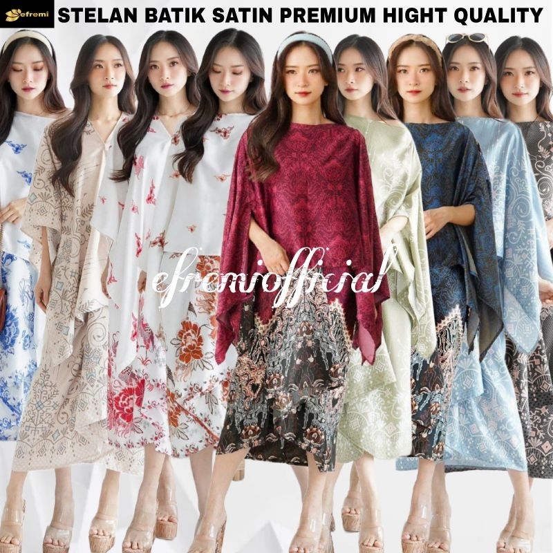 STELAN WANITA BATIK/SET BATIK/SET ATASAN+ BAWAHAN/SET ROK/BATIK PESTA /BATIK MODERN