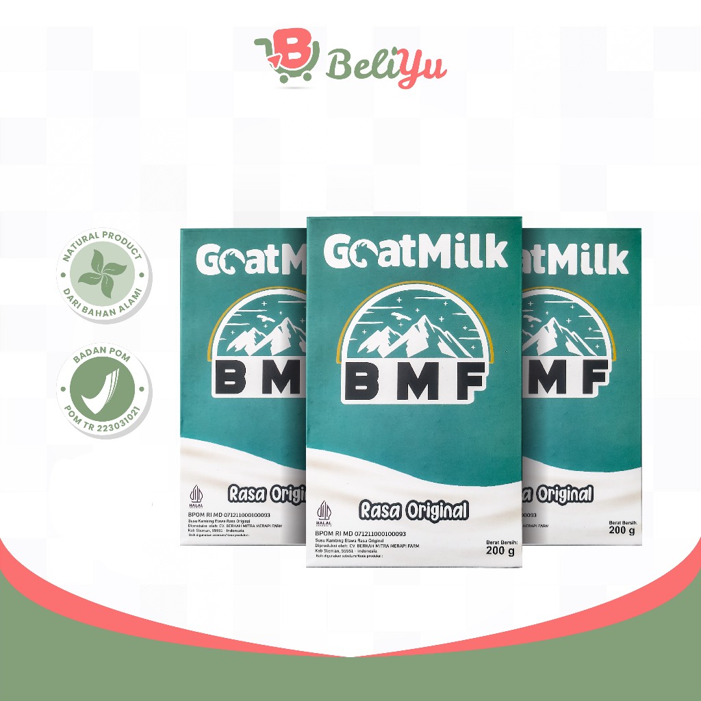 

Susu Kambing BMF Goat Milk Rasa Original 3 box - HALAL BPOM