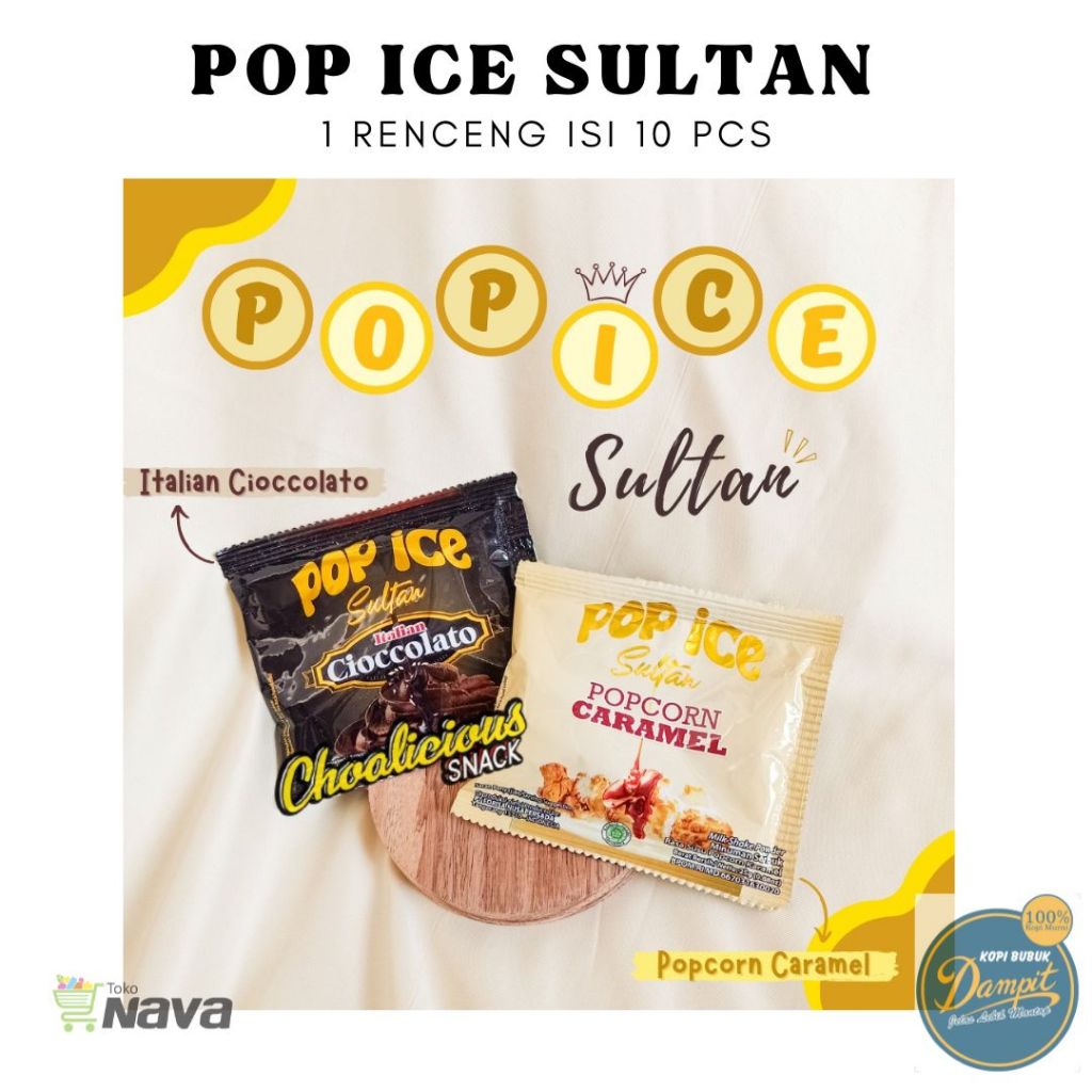 

Pop Ice Sultan 10pcs / Popcorn Caramel / Cioccolato / Red Velvet