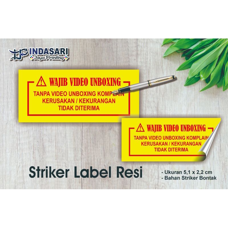

Striker label wajib video unboxing ukuran 5,1x2,2cm anti luntur tanpa minimal order