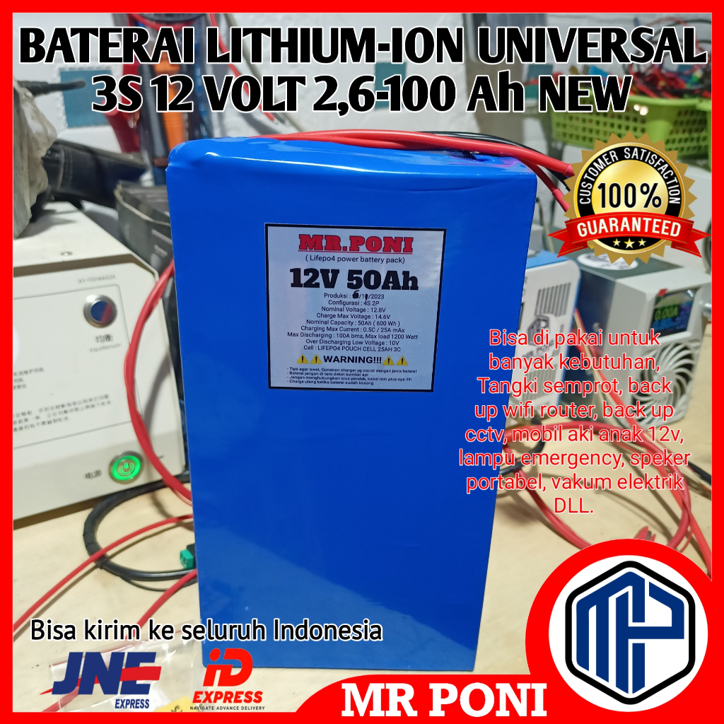 BATERAI LITHIUM 12V 5-100Ah Ebike SELIS MOLIS EV PJU UPS SOLAR SYSTEM