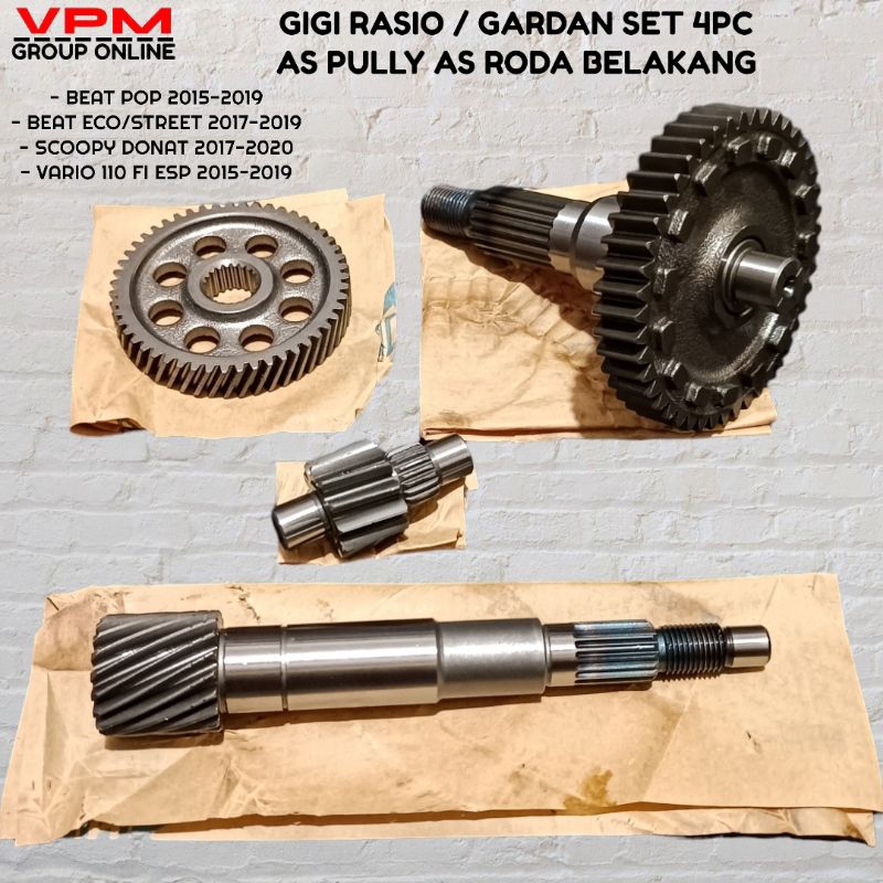 gigi rasio gigi gardan set as roda as pully honda beat fi scoopy fi beat pop vario 110 fi esp beat s