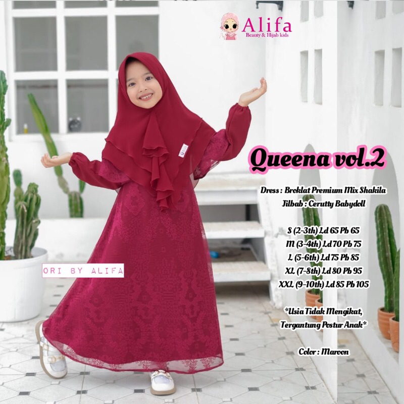 QUEENA / QUEENA VOL.2 KIDS DRESS (Gamis Anak) by Alifa