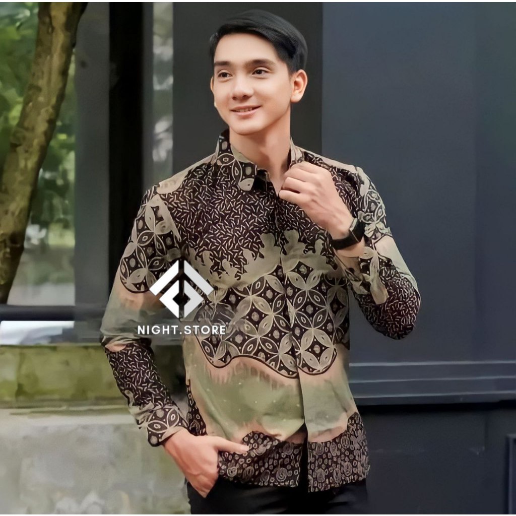 Kemeja batik pria lengan panjang terlaris baju batik modern