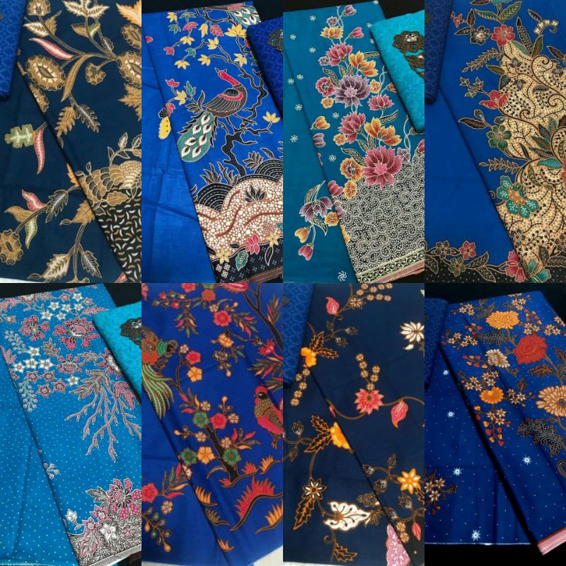 KAIN BATIK WARNA BIRU NAVY BIREL CIBULAN HITAM MANIS UNGGUL JAYA