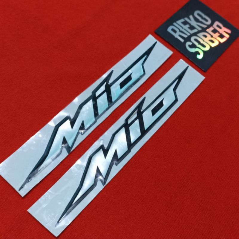 Stiker Logo Mio Resin Timbul Warna Chrome