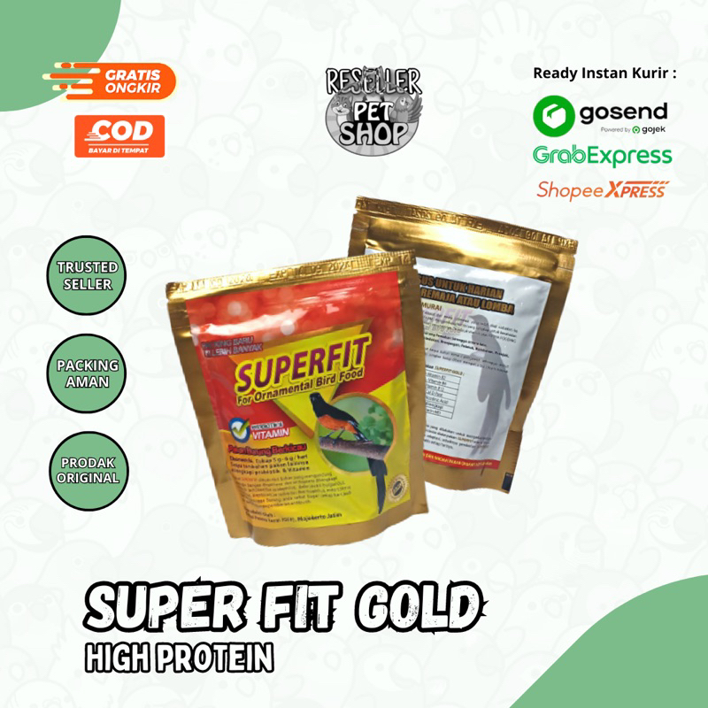 VOER PELLET SUPERFIT GOLD ORIGINAL SUPER FIT PAKAN VOER HIGH PROTEIN UNTUK BURUNG MURAI ANIS CILILIN