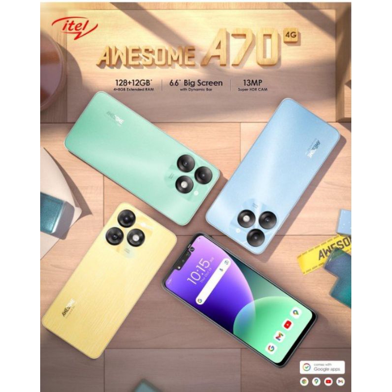 Itel A70 Ram 8GB 3/5GB/64 Garansi Resmi