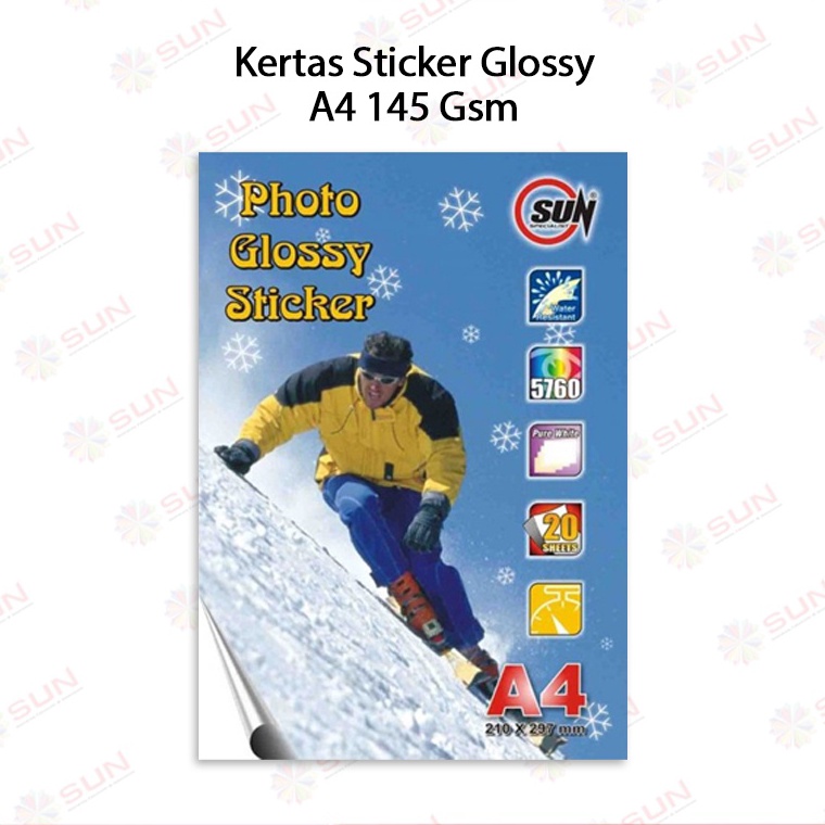 

2.2 Product HOT Kertas Stiker Foto Glossy A4 - Glossy Photo Sticker Paper 145 Gsm ( Support Printer Epson/Canon/HP/Brother Ori (Dye ) - 664, 003, 673, 001 )