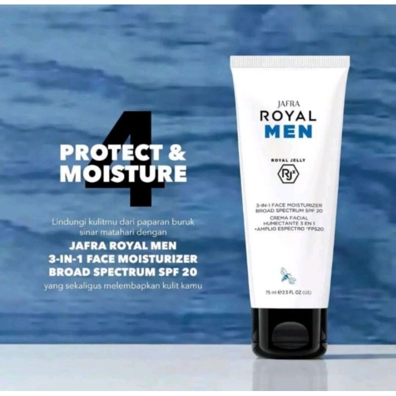 JAFRA ROYAL MEN 3 IN 1 FACE MOISTURIZER BROAD SPECTRUM SPF 20