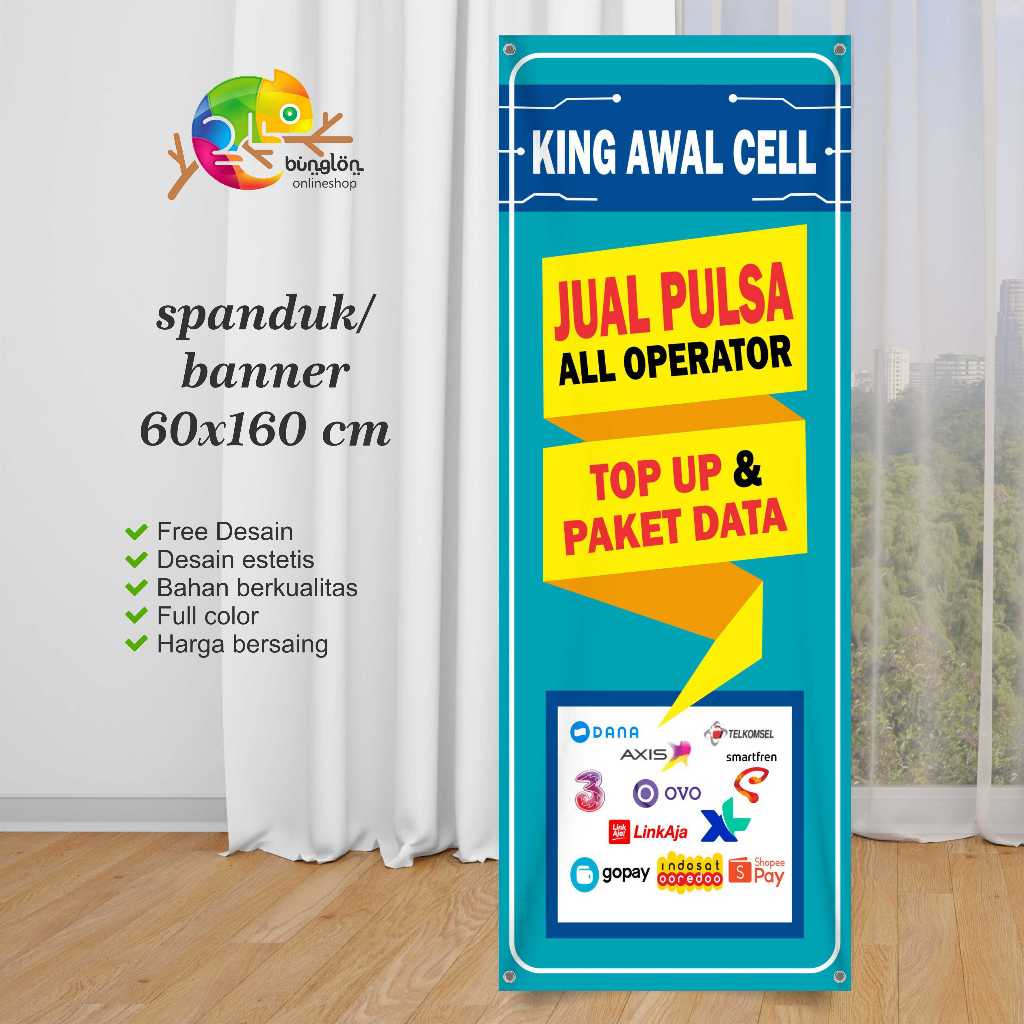 Spanduk Banner 60x160 Konter Biru Custom