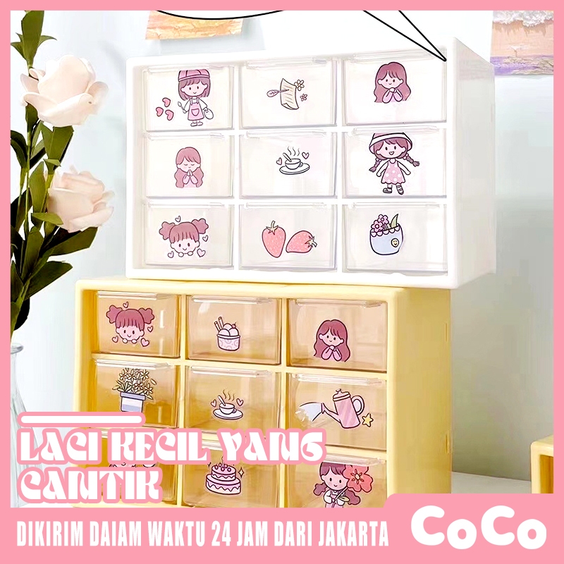 9 Laci Mini Rak Mini Kotak Aksesoris Kotak Laci Mini Container rak kecil aesthetic Laci Kecil dengan