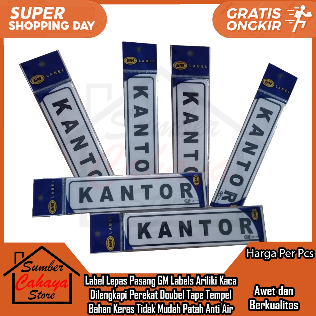 

Label Kantor Akrilik Stiker Papan Teks Sticker Lepas Pasang GM Labels Acrilic Kaca Lem Perekat Doubel Tape Kuat Merekat Tempel Bahan Keras Anti Air Pengingat Office Ruangan Penanda Tempat Berkualitas Awet Tahan Rusak Banting