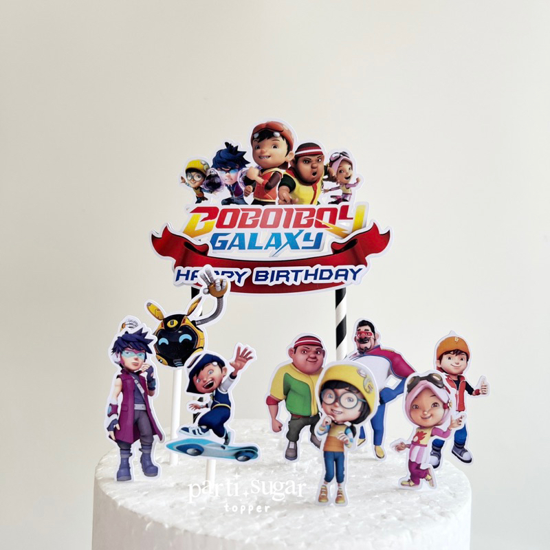 Custom Cake Topper 3D Hiasan Kue - Dekorasi Ulang Tahun - Karakter Boboiboy