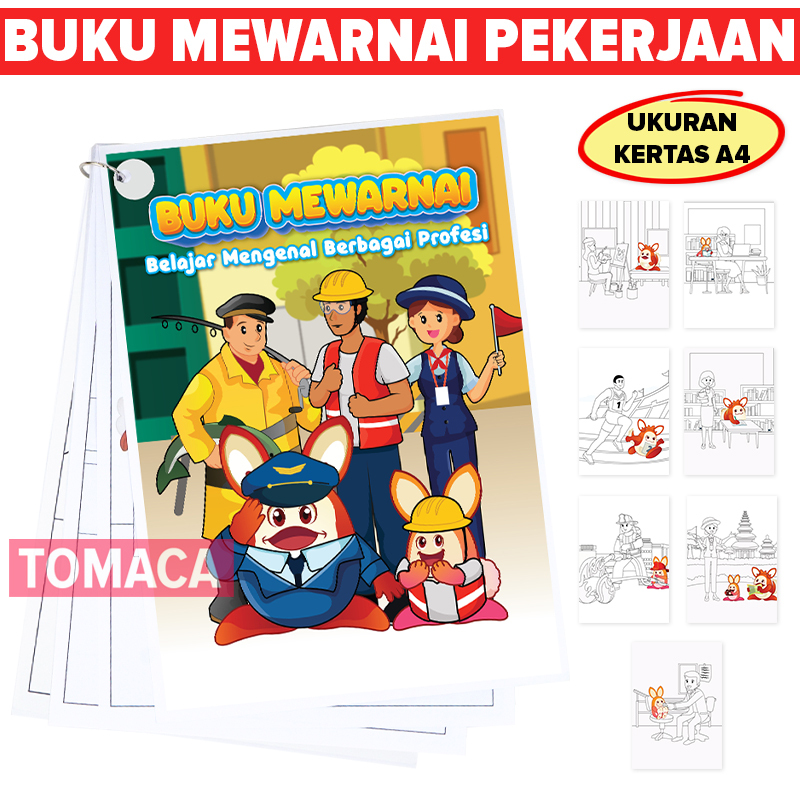 

Mainan Anak Edukasi Buku Gambar Mewarnai Pekerjaan Profesi Oyo Ogy Coloring Paper A4 Education Toy