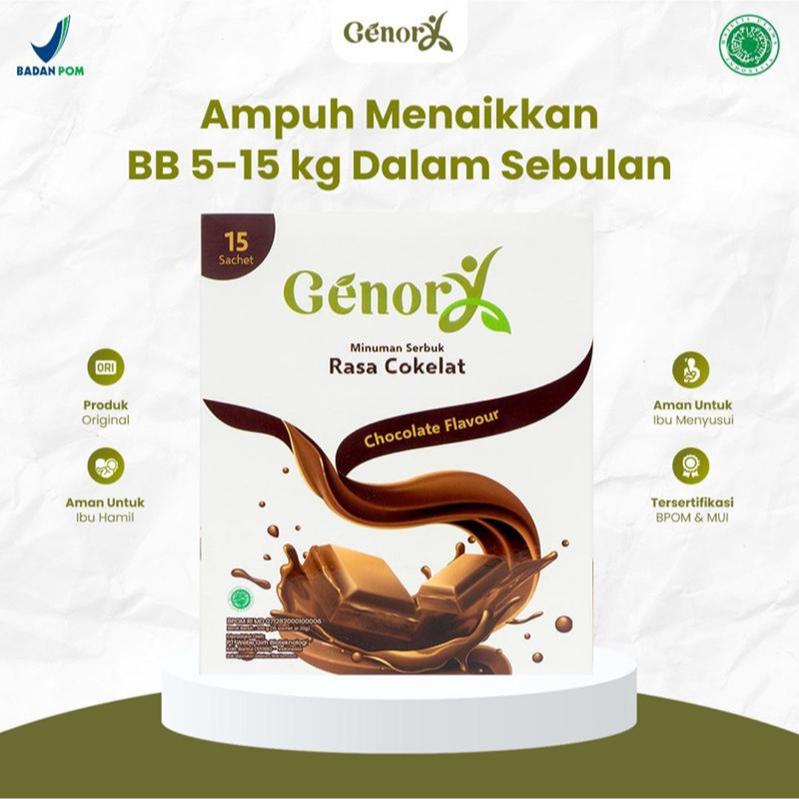 

Genory Susu Penggemuk Badan Rasa Coklat Minuman Bubuk Penambah Berat 1 Box 300gr
