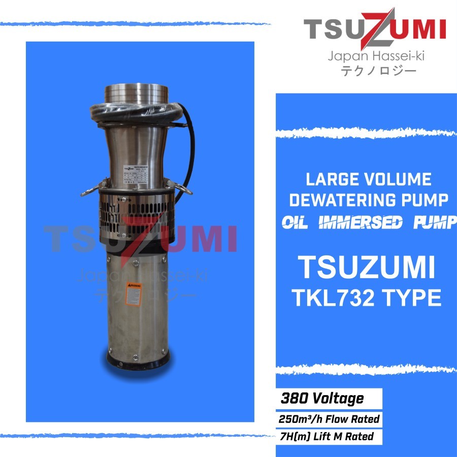 Pompa celup Submersible pump air 8 inch 3 phase Tsuzumi TKL732 large