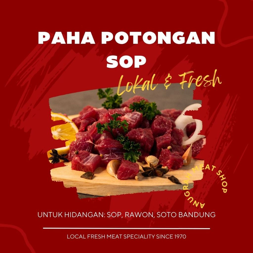 

Paha (Potongan Sop) Daging Sapi Lokal Segar - Anugrah Meat Shop