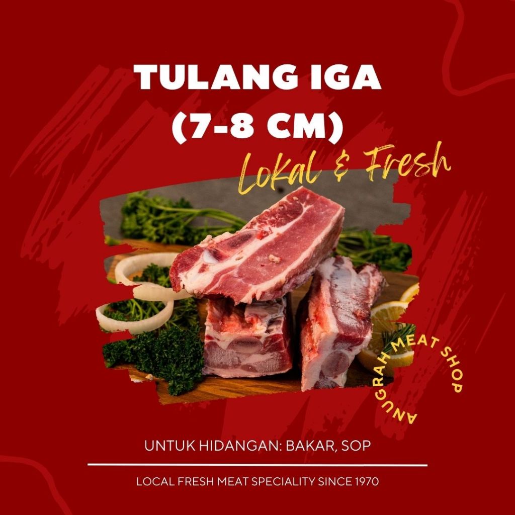 

Tulang Iga (Potongan 7-8 cm) Daging Sapi Lokal Segar - Anugrah Meat Shop