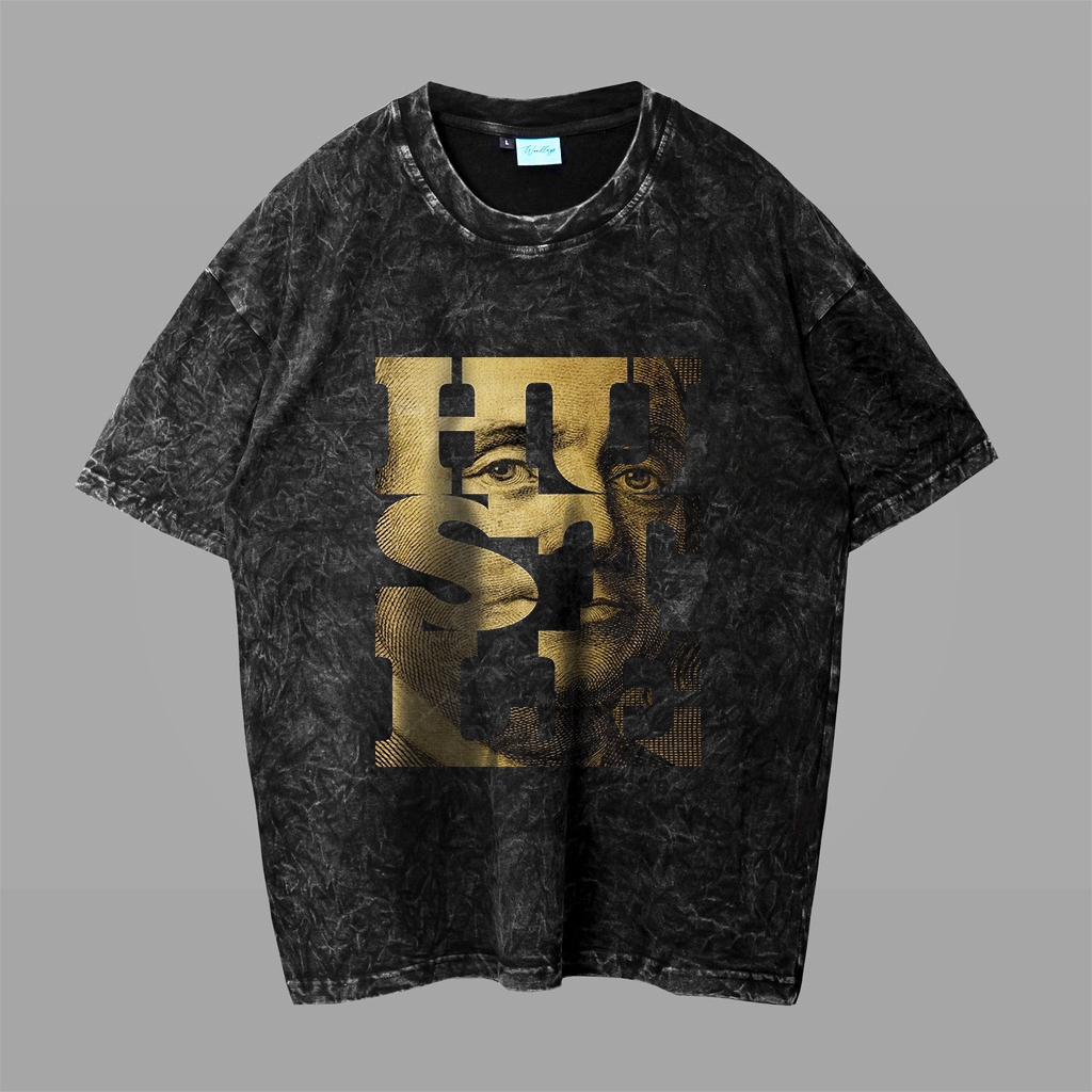Kaos hustle car culture hustler wash dewasa pria wanita uniseks bahan tebal katun combed 24s premium