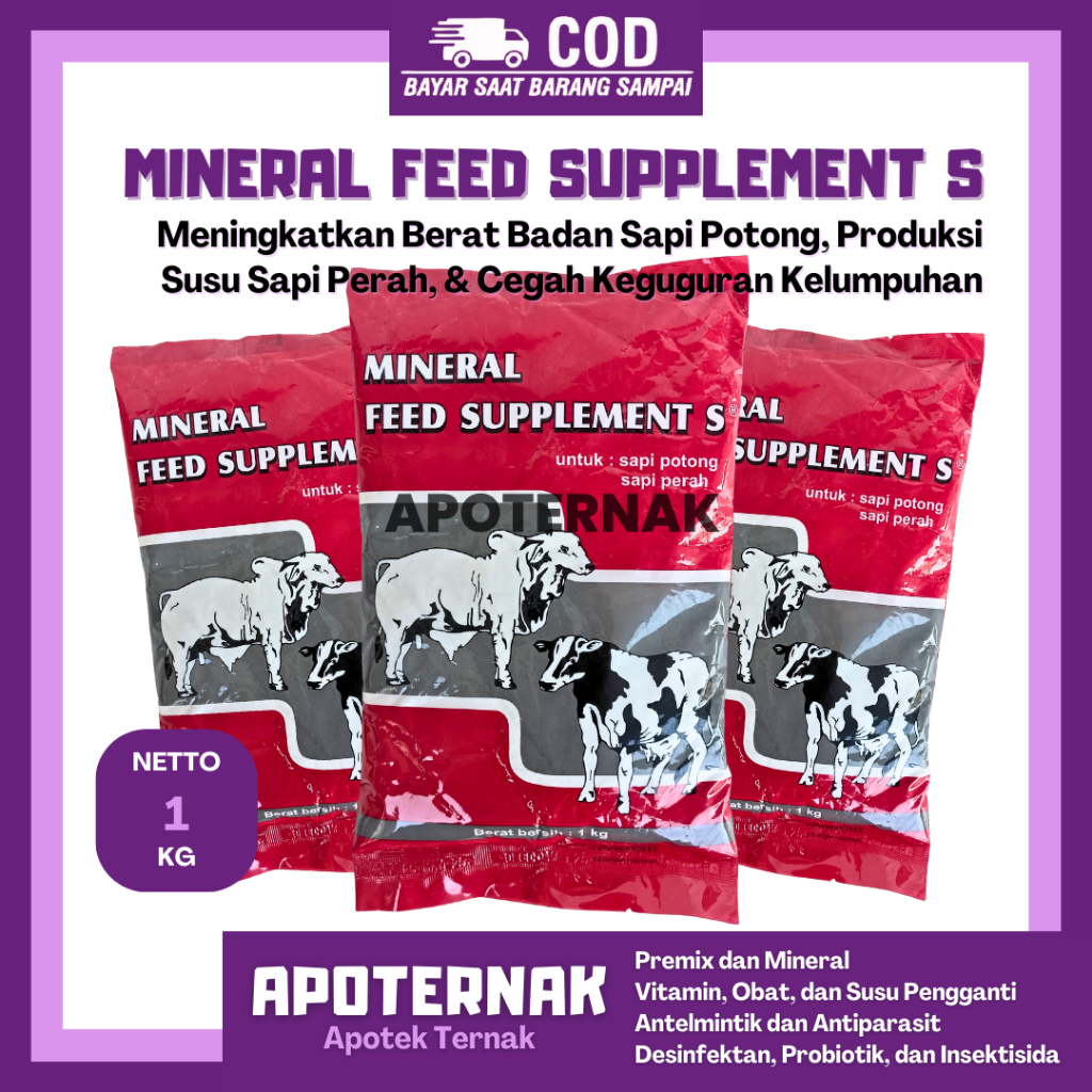 MINERAL FEED SUPLEMENT S 1 Kg Medion | Mineral Sapi Potong Sapi Perah Kambing Domba - MINERAL SAPI M