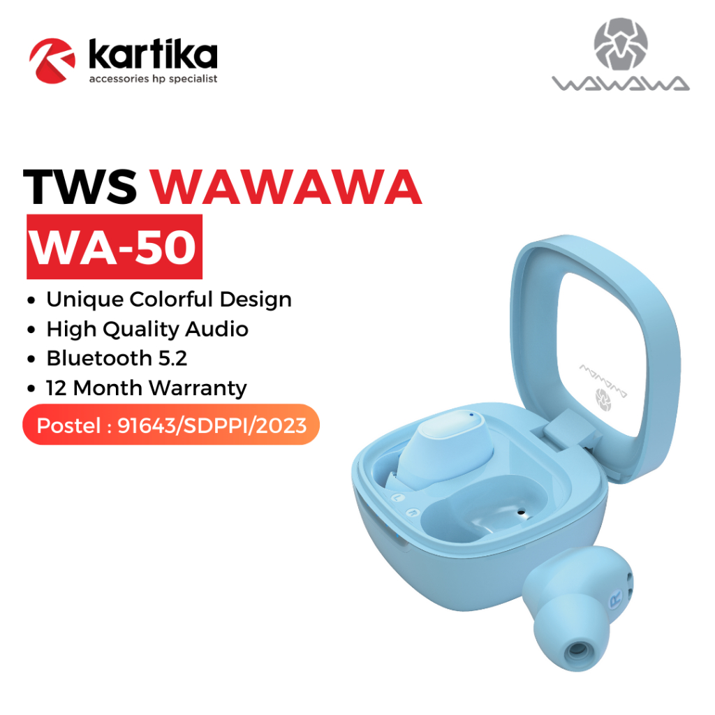 WAWAWA WA-50 TWS VibeSpectrum Buds True Wireless Stereo with Cool Design & High Quality Audio