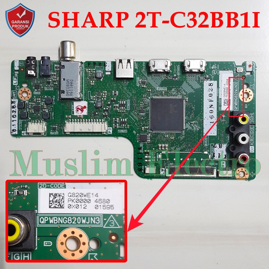 Mainboard LED TV Sharp 2T-C32BB1I-TB C32BB1I 32BB1I