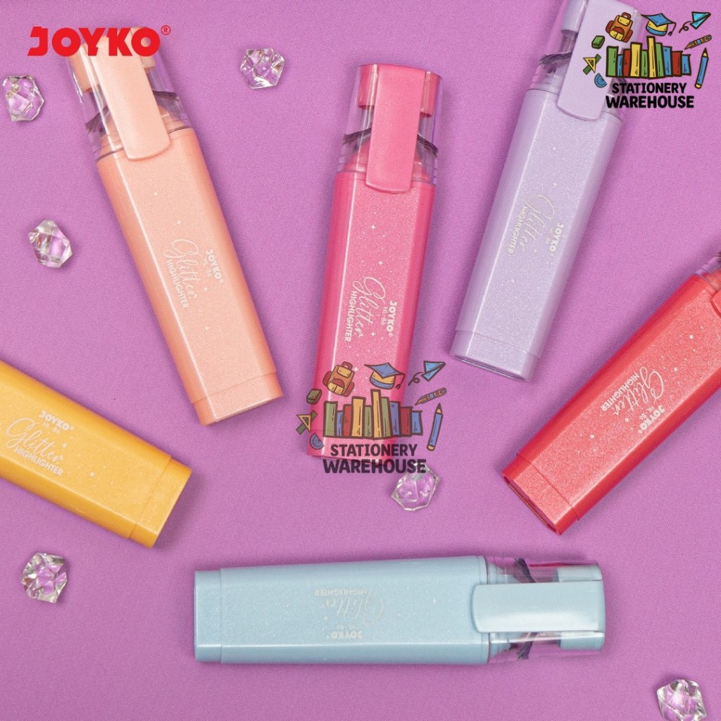 

D3W! Highlighter Penanda Berwarna Joyko HL-86-6 Glitter Color 1 Set 6 Pcs