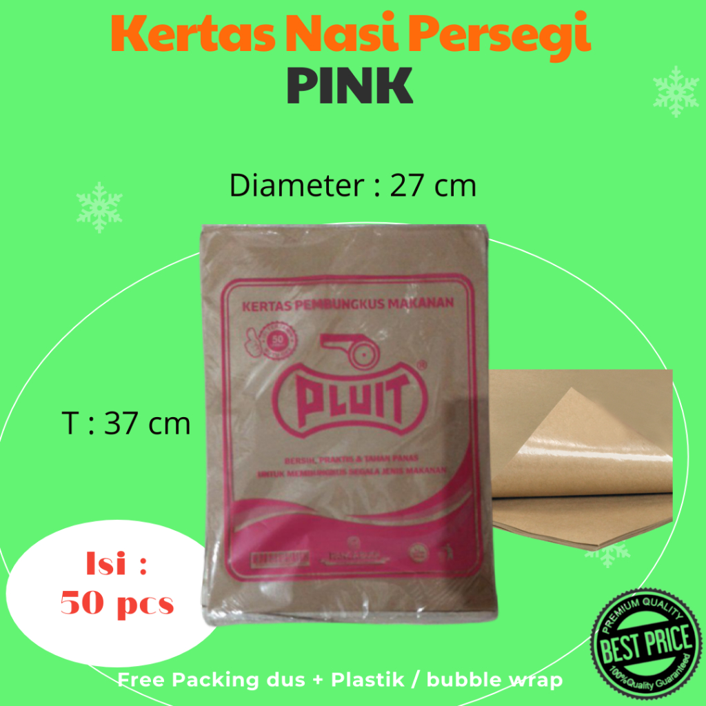 Kertas Nasi Pluit Pink Isi 50 Lembar