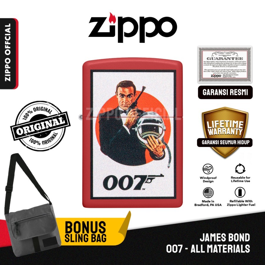 Zippo Original James Bond 007 49758 | Garansi Lifetime | Original USA