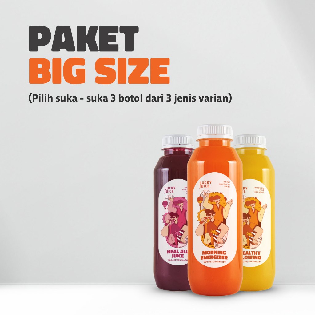 

Cold Pressed Juice - Paket 3 Botol Big Size - Lucky Juice