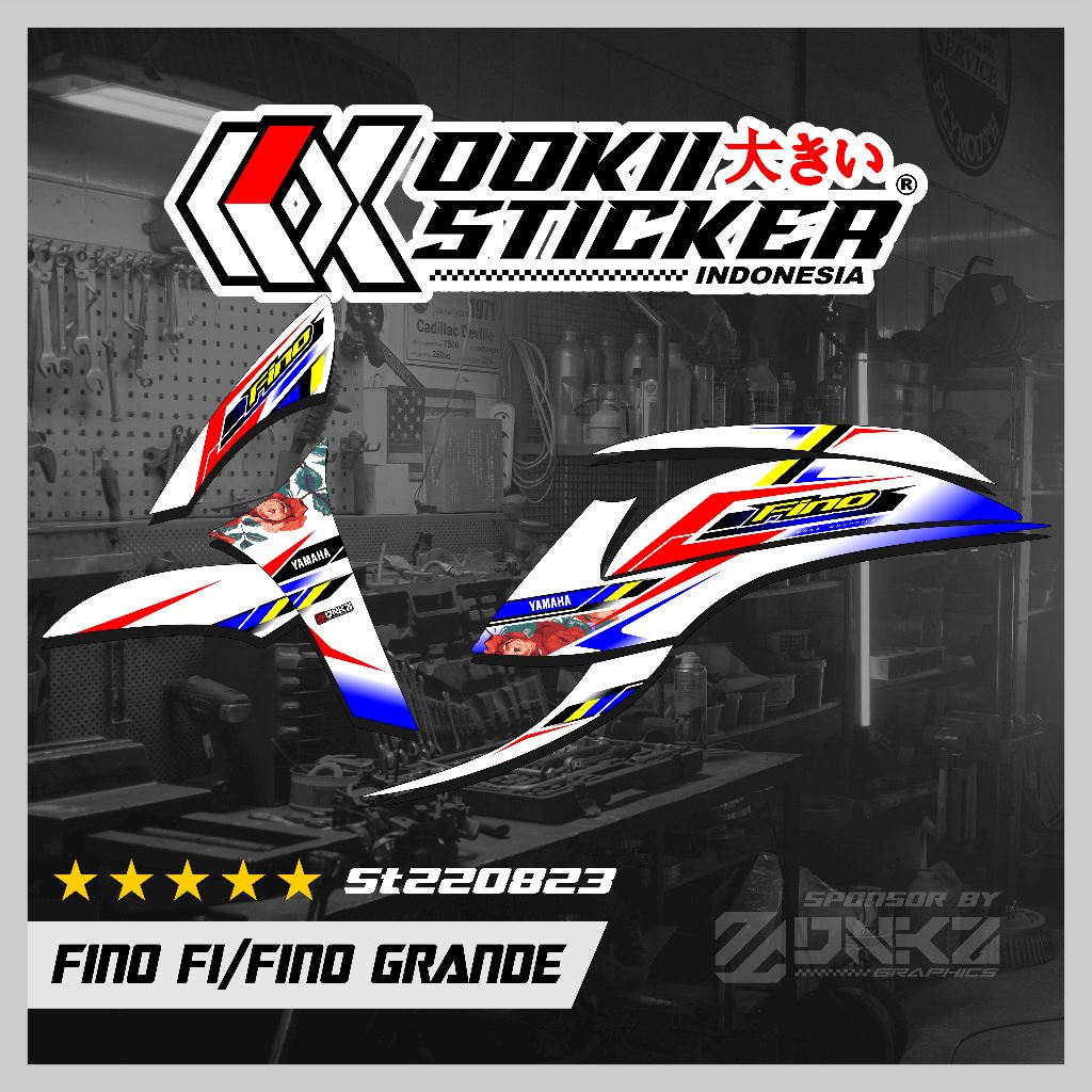 Stiker Fino FI  Grande 125 Decal Striping Fino FI  Grande 125 Premium N220823 OOKII