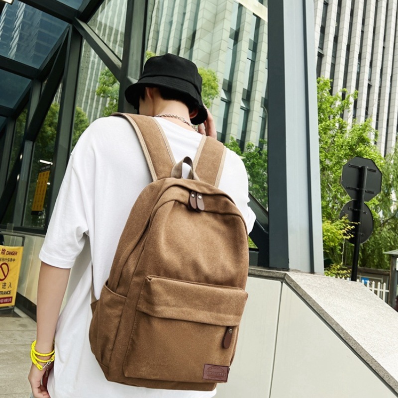 Tas Punggung Sekolah Bahan Kanvas Poloos Anti Air Tas Kuliah Kerja Cewek Cowo